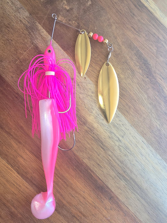 Spinnerbaits Double Willow Plain with plastic and stinger hooks